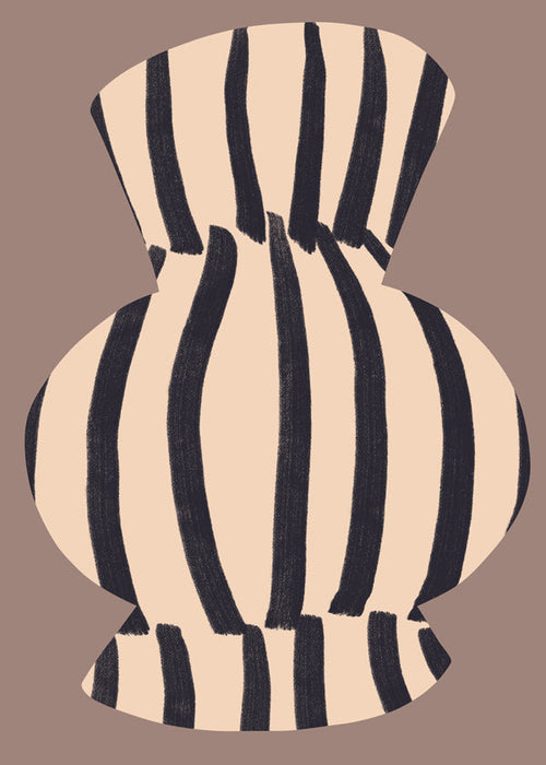 Minimalistisch ontwerp gestreepte vaas