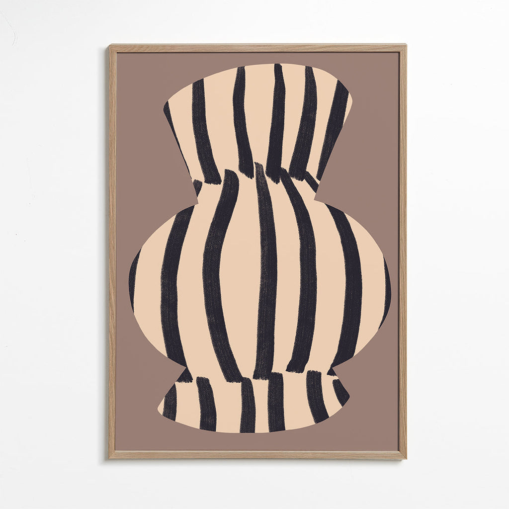 Minimalistisch ontwerp gestreepte vaas