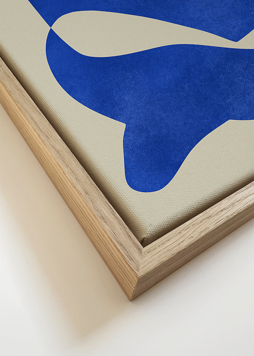 Abstract kunstwerk met organische blauwe vormen