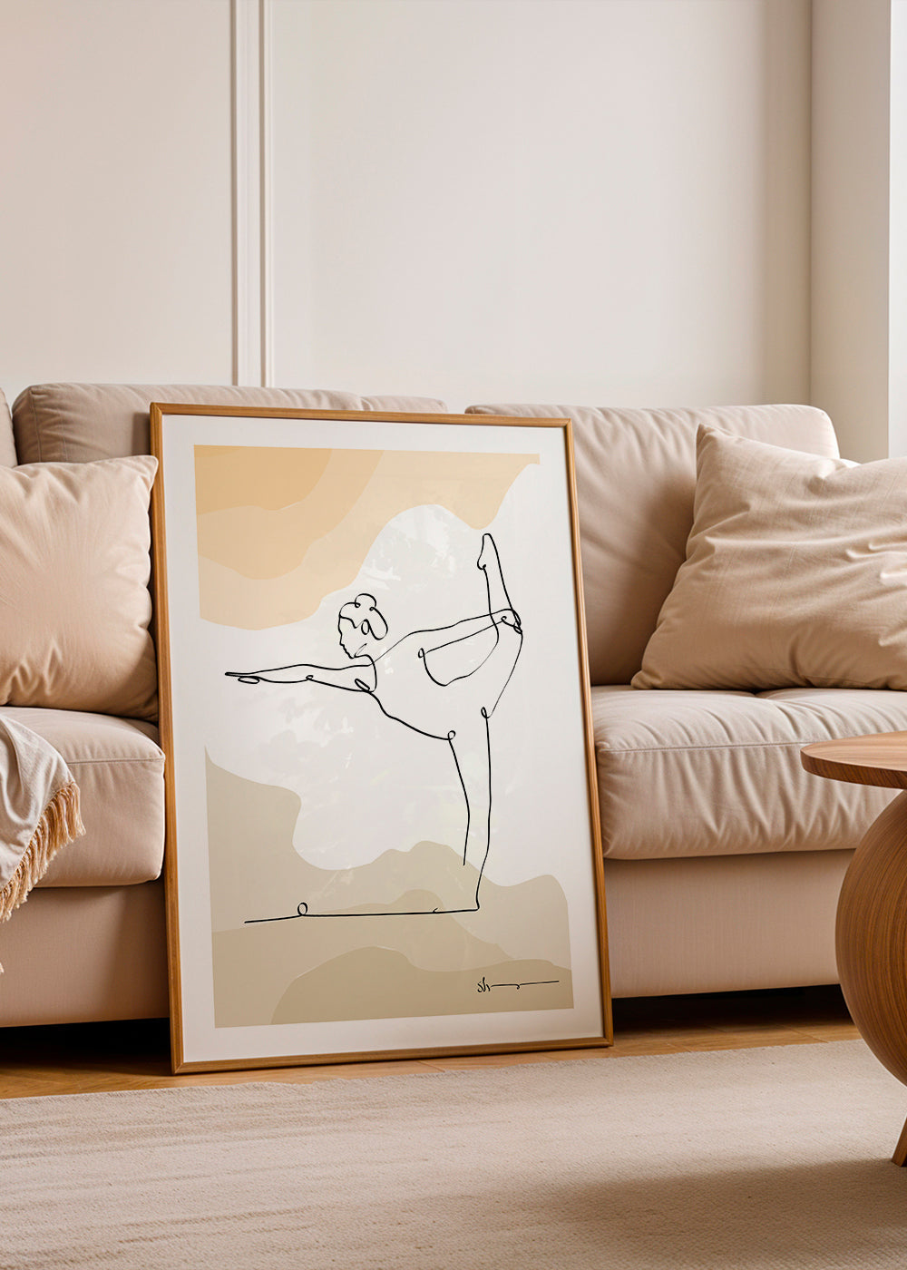 Ontspannend design: yogahouding in één lijn