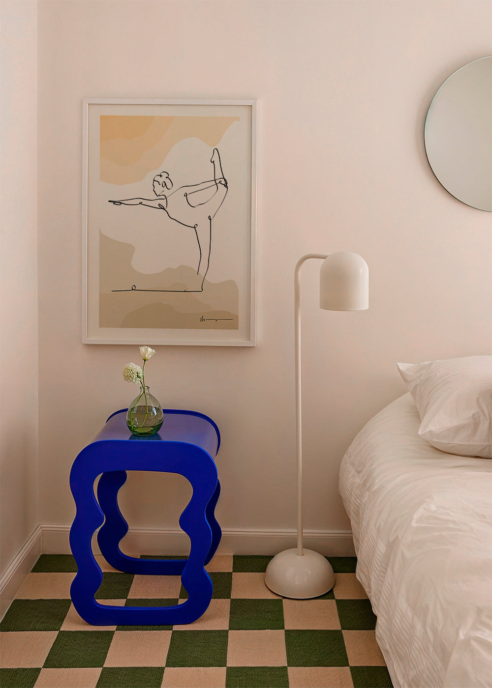 Ontspannend design: yogahouding in één lijn