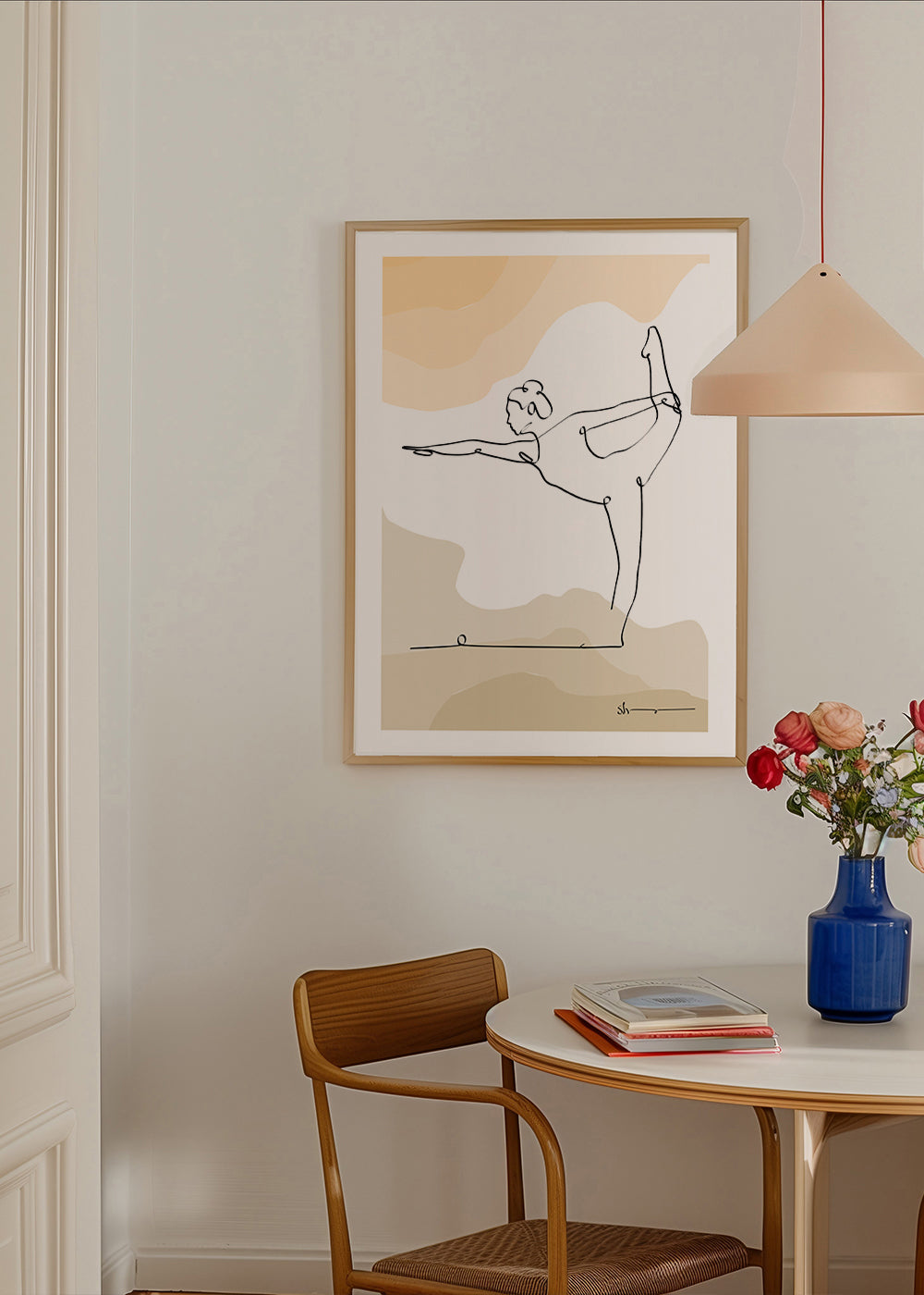 Ontspannend design: yogahouding in één lijn