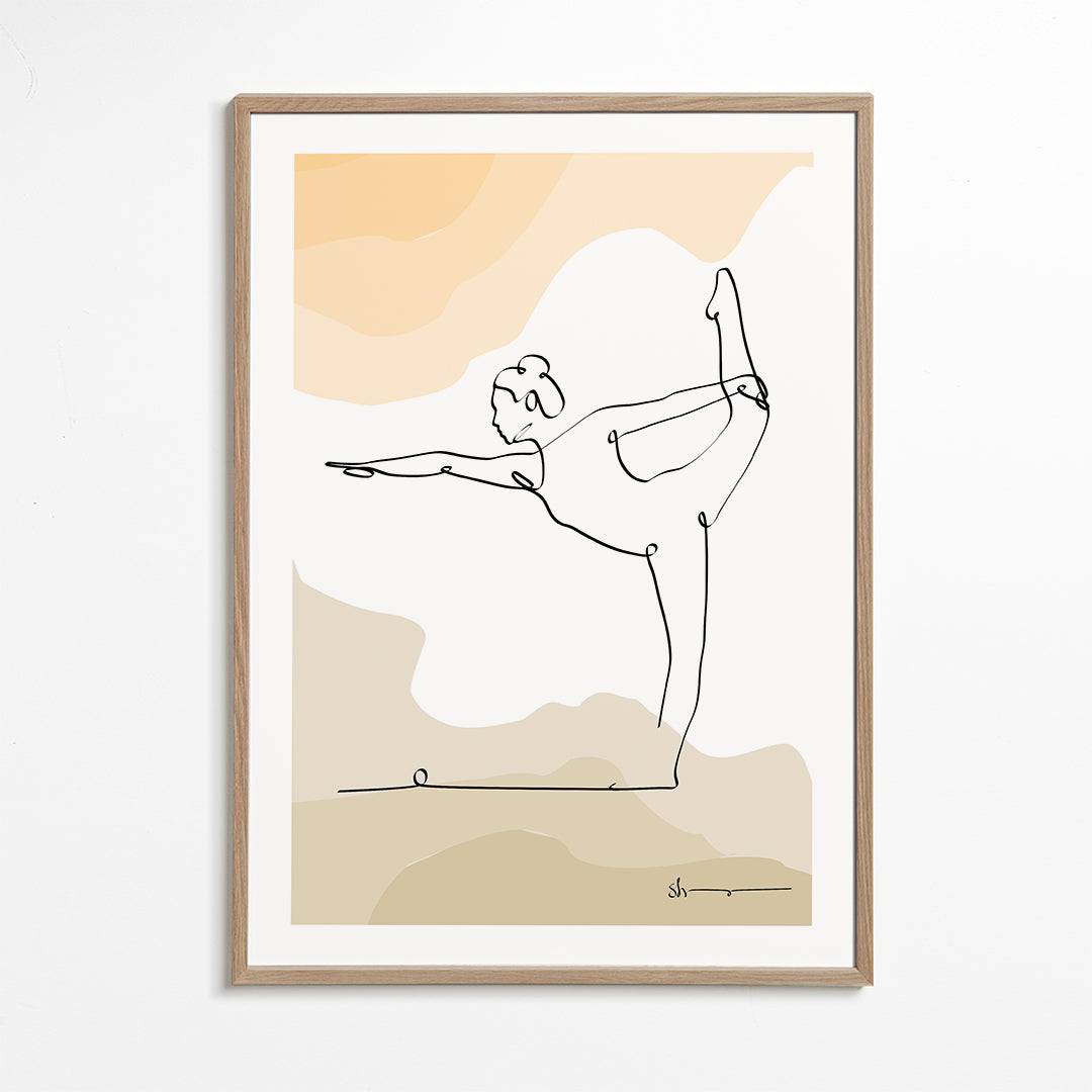 Ontspannend design: yogahouding in één lijn
