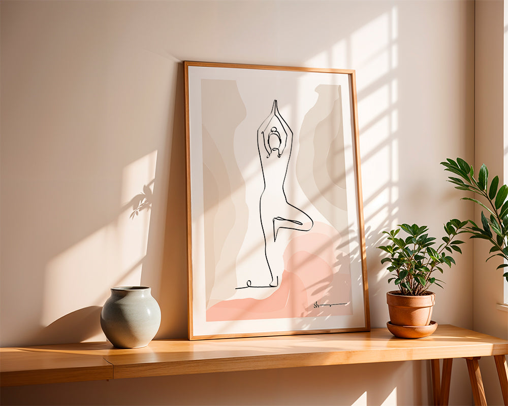 Rustgevend design: silhouet in boomhouding