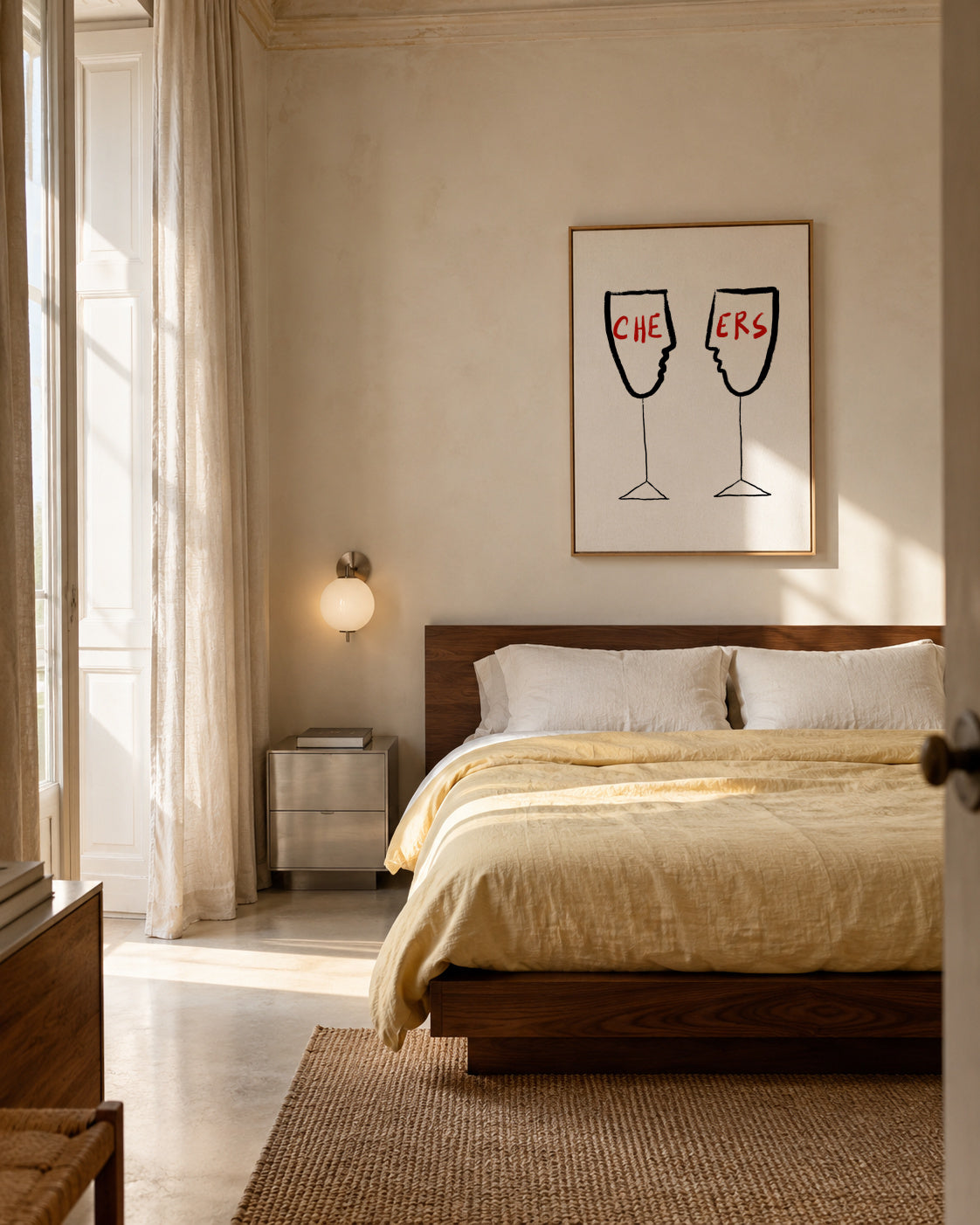 Cheers - Framed canvas in an interior