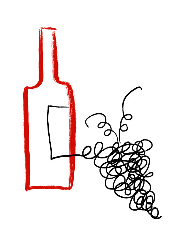 Keuken kunst fles en gestileerde tros