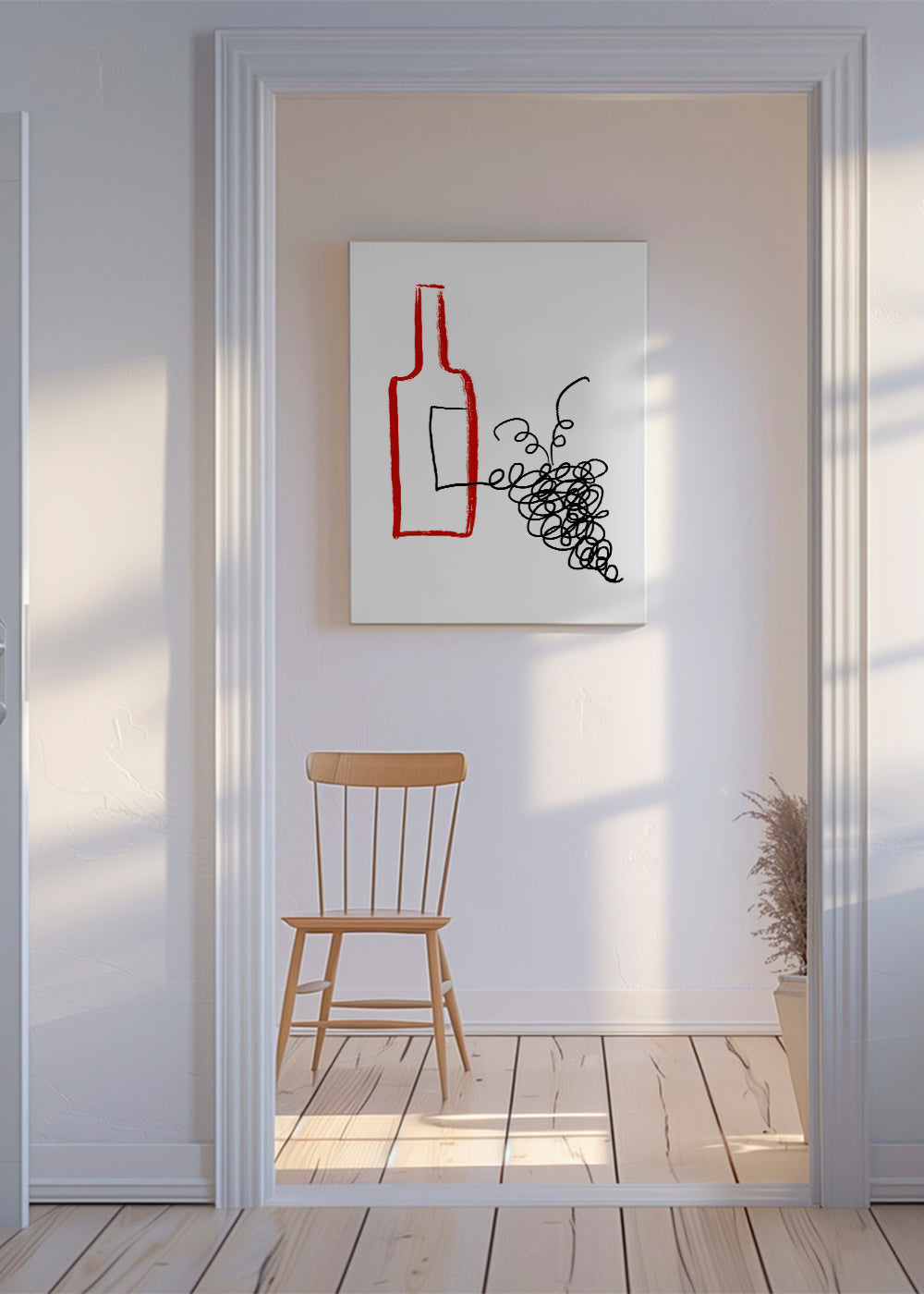 Keuken kunst fles en gestileerde tros
