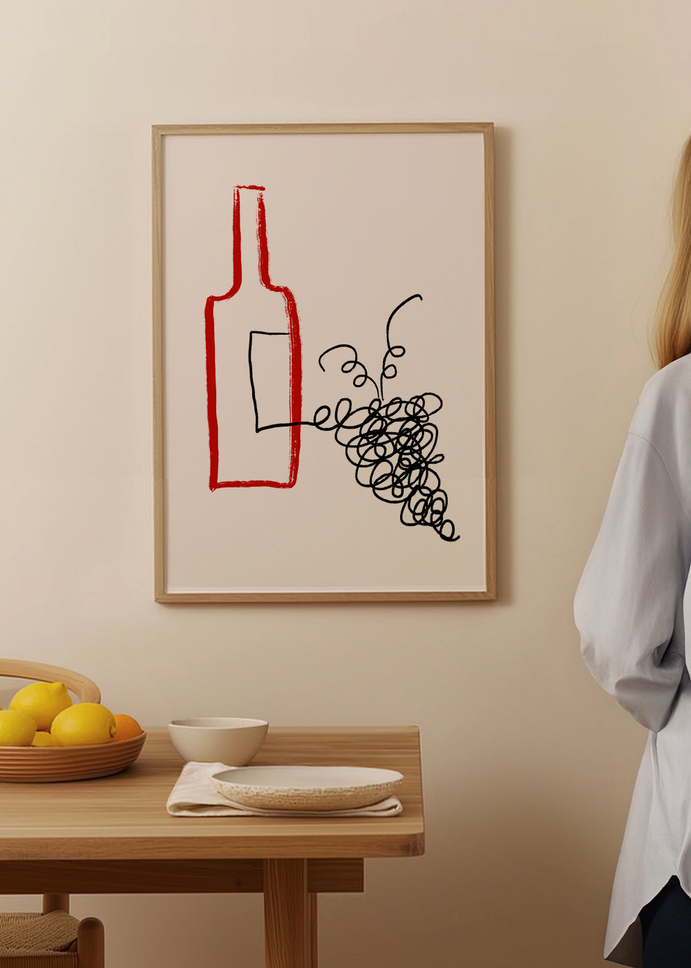Keuken kunst fles en gestileerde tros