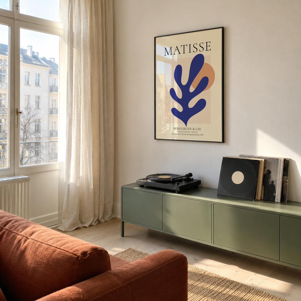 Henri Matisse papiers découpés I - Framed poster in an interior