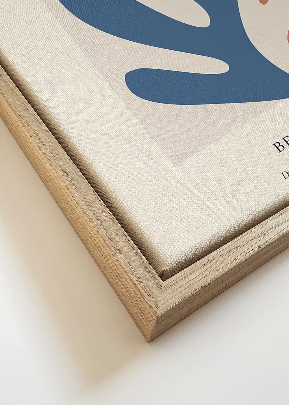 Botanische print Matisse: uitgesneden blauw en koraal