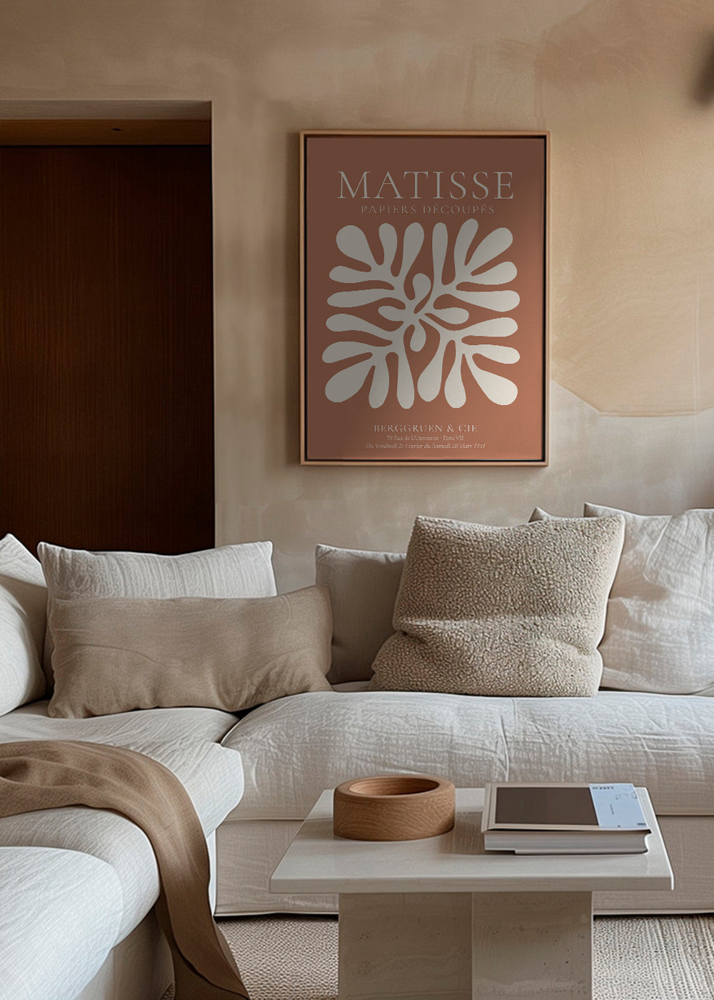 Botanische print Matisse: organische uitknipsels op terracotta