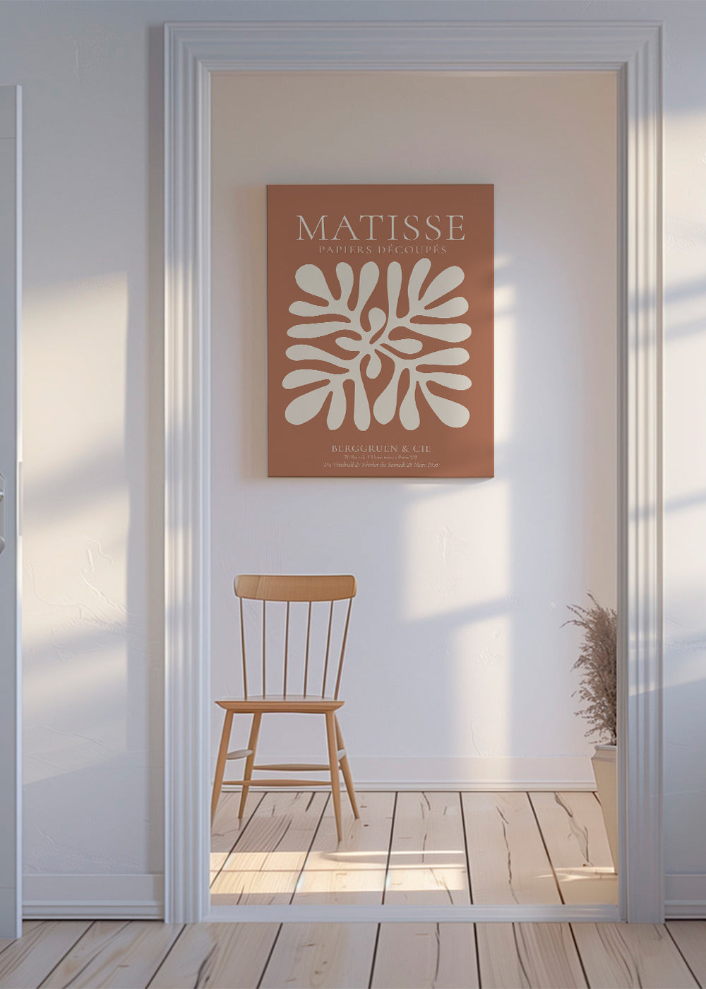 Botanische print Matisse: organische uitknipsels op terracotta
