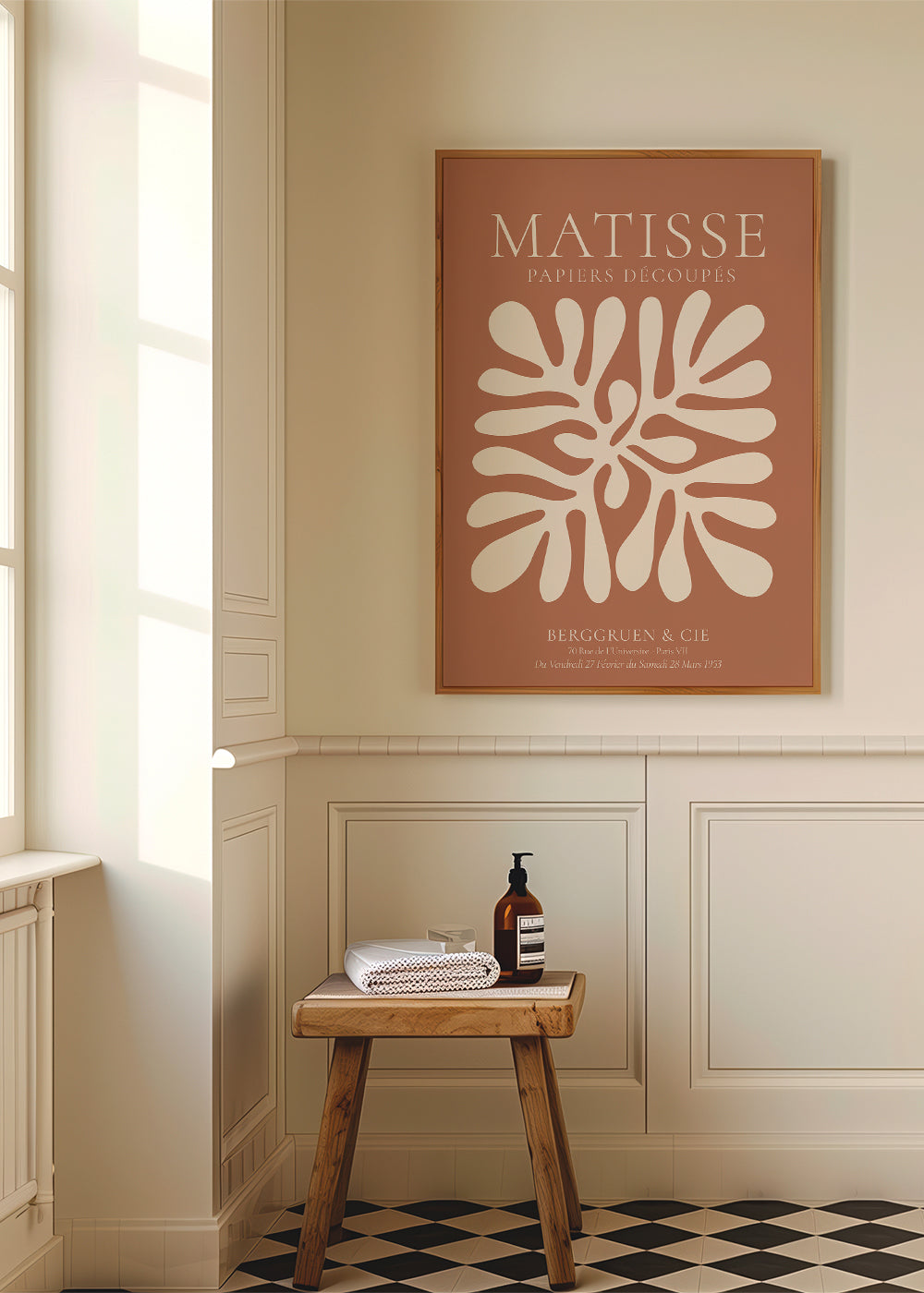 Botanische print Matisse: organische uitknipsels op terracotta