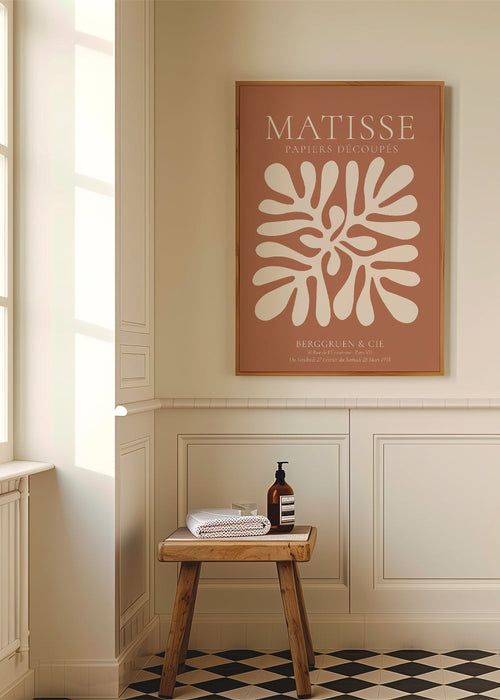 Botanische print Matisse: organische uitknipsels op terracotta
