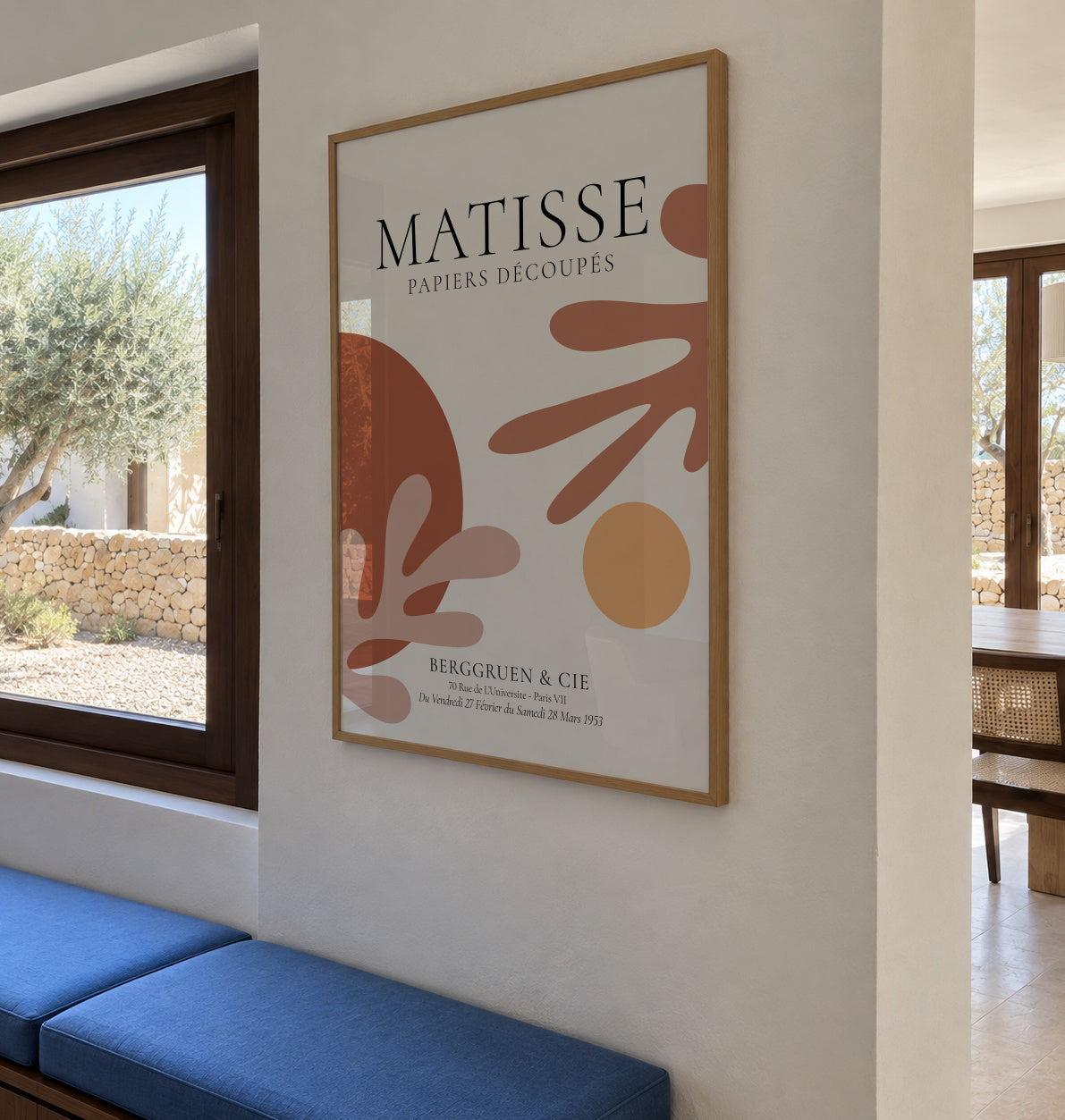 Henri Matisse papiers découpés VII - Framed poster in an interior