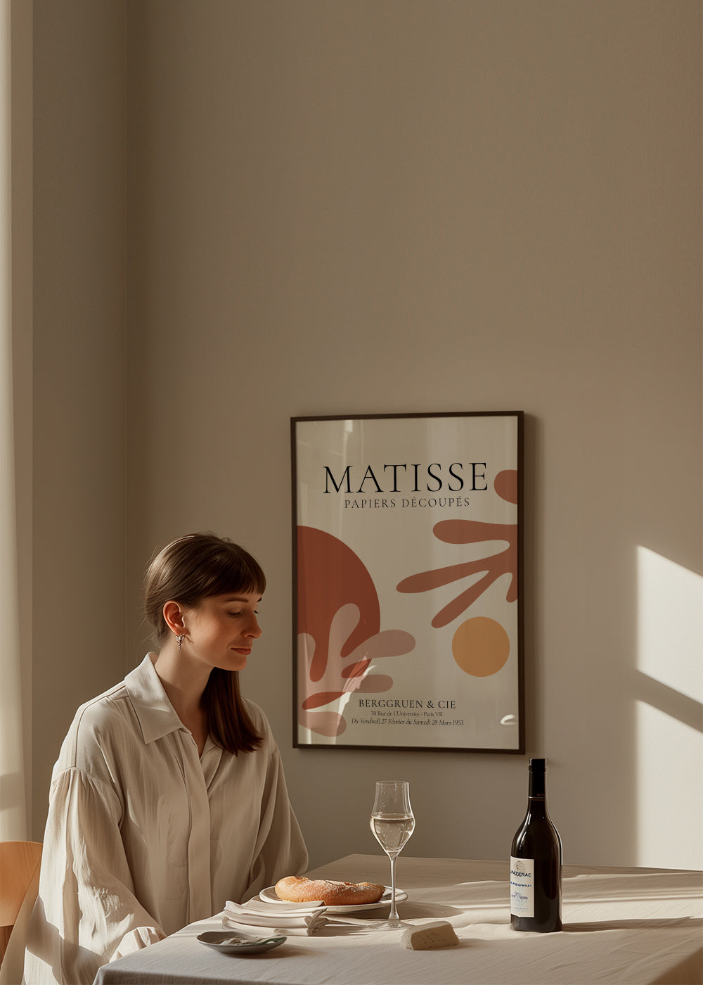 Henri Matisse papiers découpés VII - Framed poster in an interior