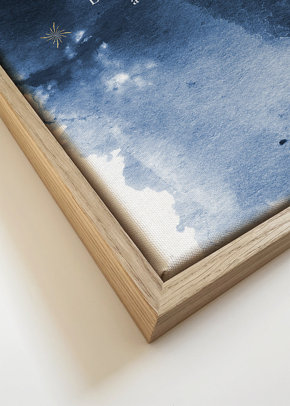 Maanillustratie in diepblauw met quote