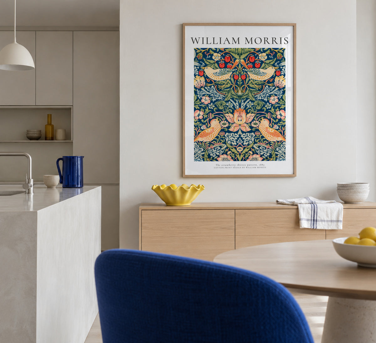 William Morris strawberry thieves - Framed poster in an interior