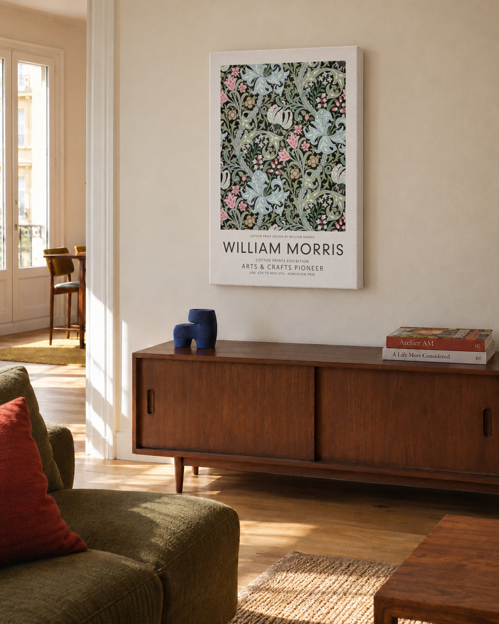 William Morris pattern IX - Unframed canvas in an interior