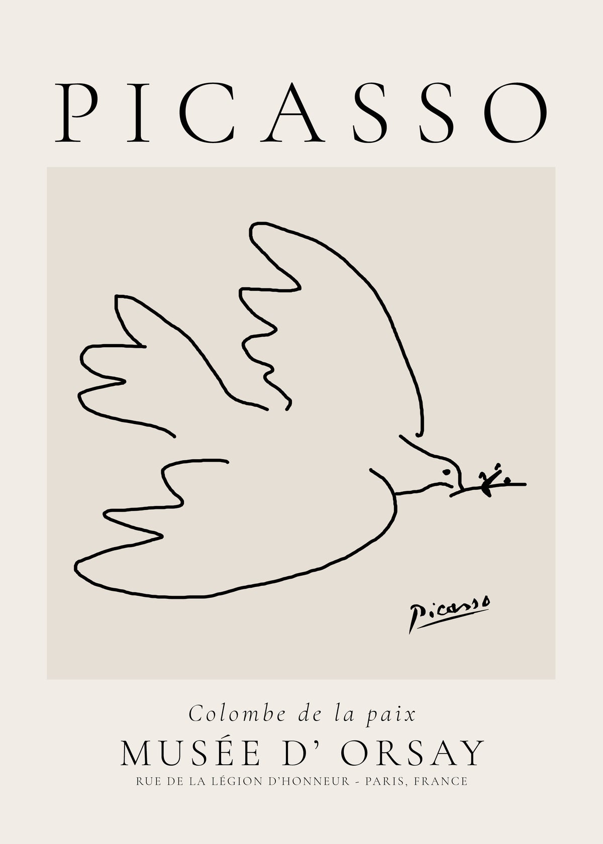 Pablo Picasso Animals Drawings Dove La colombe de paix - Unframed art print
