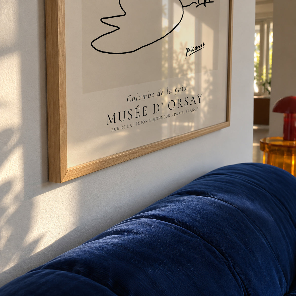 Pablo Picasso Animals Drawings Dove La colombe de paix - Framed poster detail