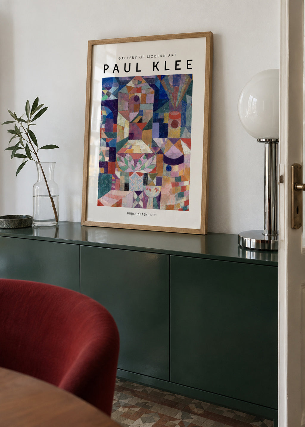 Paul Klee, BURGGARTEN, 1919 - Framed poster in an interior