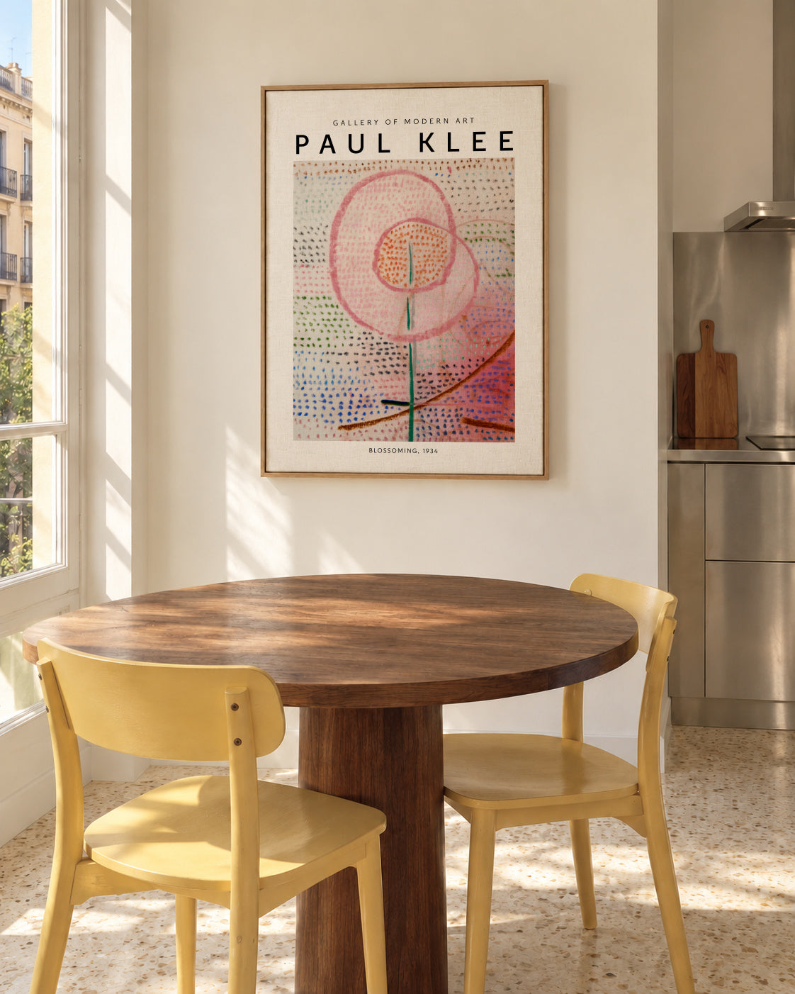 Paul Klee, Blossoming, 1934 - Framed canvas in an interior