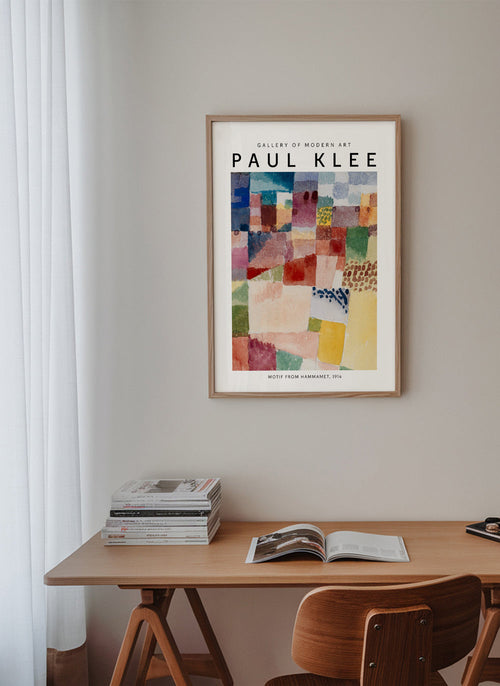 Abstract kunstwerk in kleurrijk mozaïek van Paul Klee