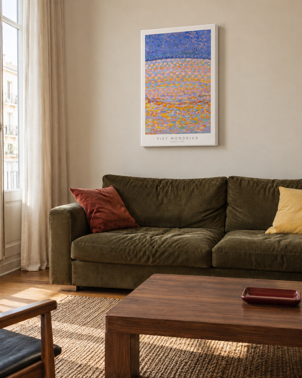 Piet Mondrian Dune III - Unframed canvas in an interior