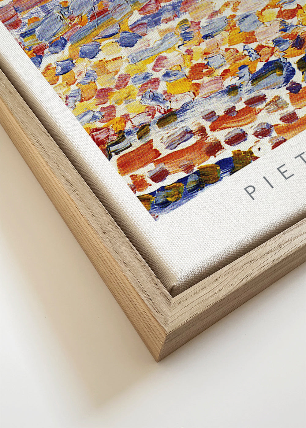 Abstracte poster Mondrian Dune II kleurrijke streken