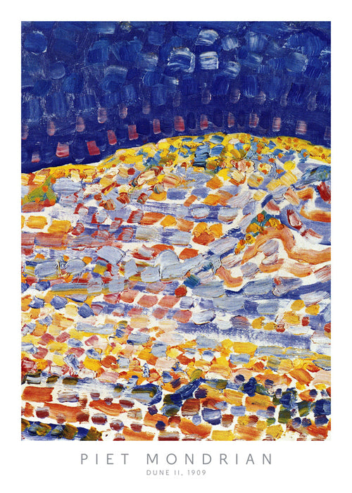 Abstracte poster Mondrian Dune II kleurrijke streken