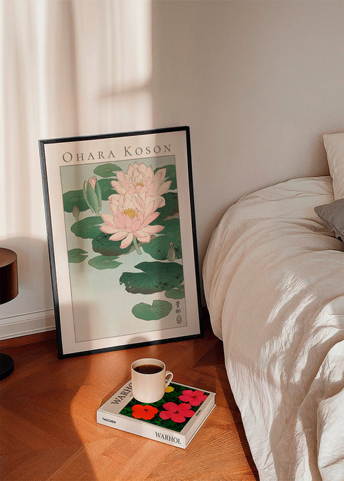 Botanische print met Japanse waterlelie