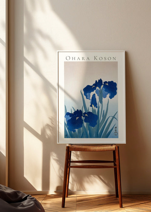 Botanische poster blauwe iris