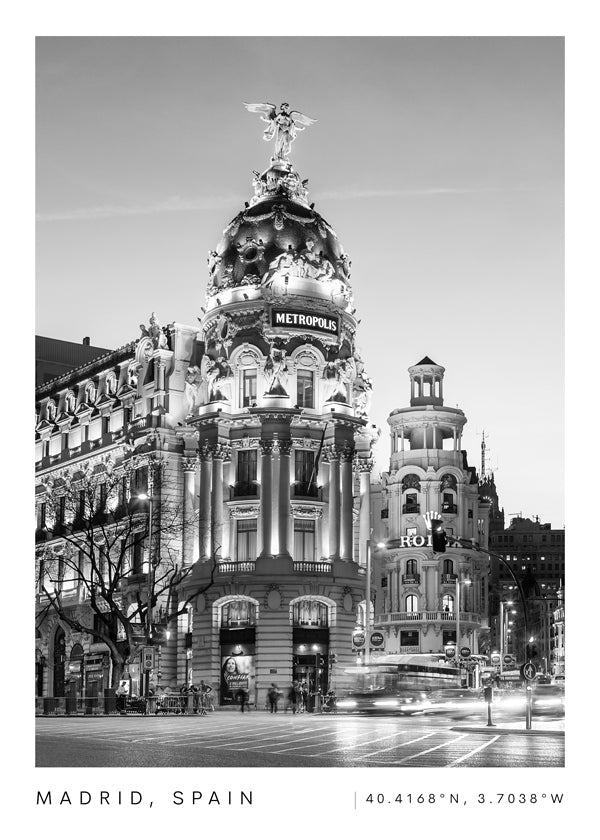 Keuken kunst Madrid Metropolis zwart wit