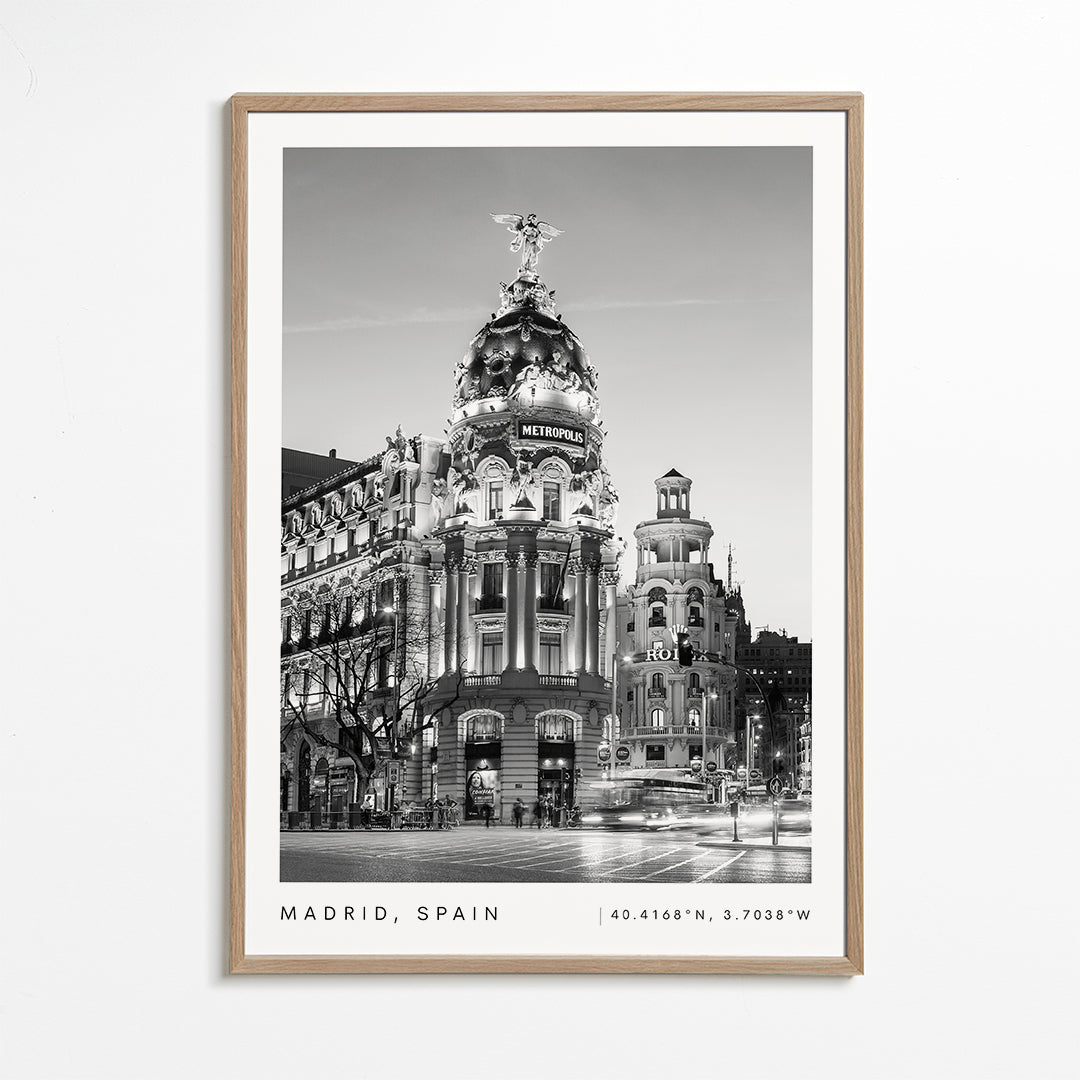 Keuken kunst Madrid Metropolis zwart wit