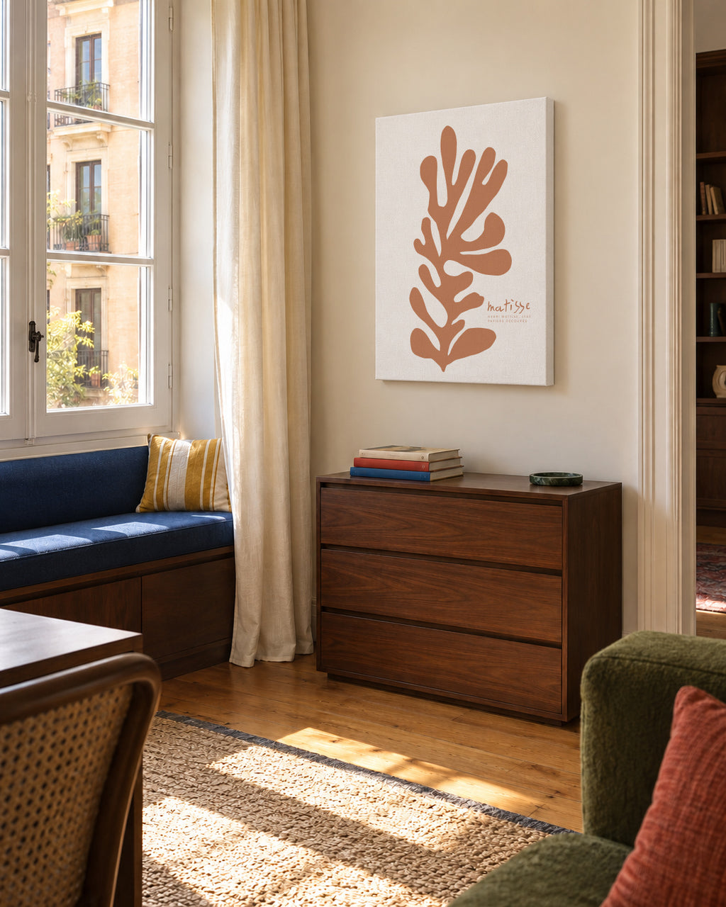 HENRI MATTISE LEAF PAPIERS DÉCOUPÉS - Unframed canvas in an interior