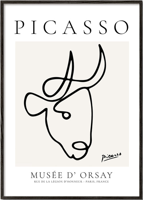Stier in lijnenstijl van Picasso