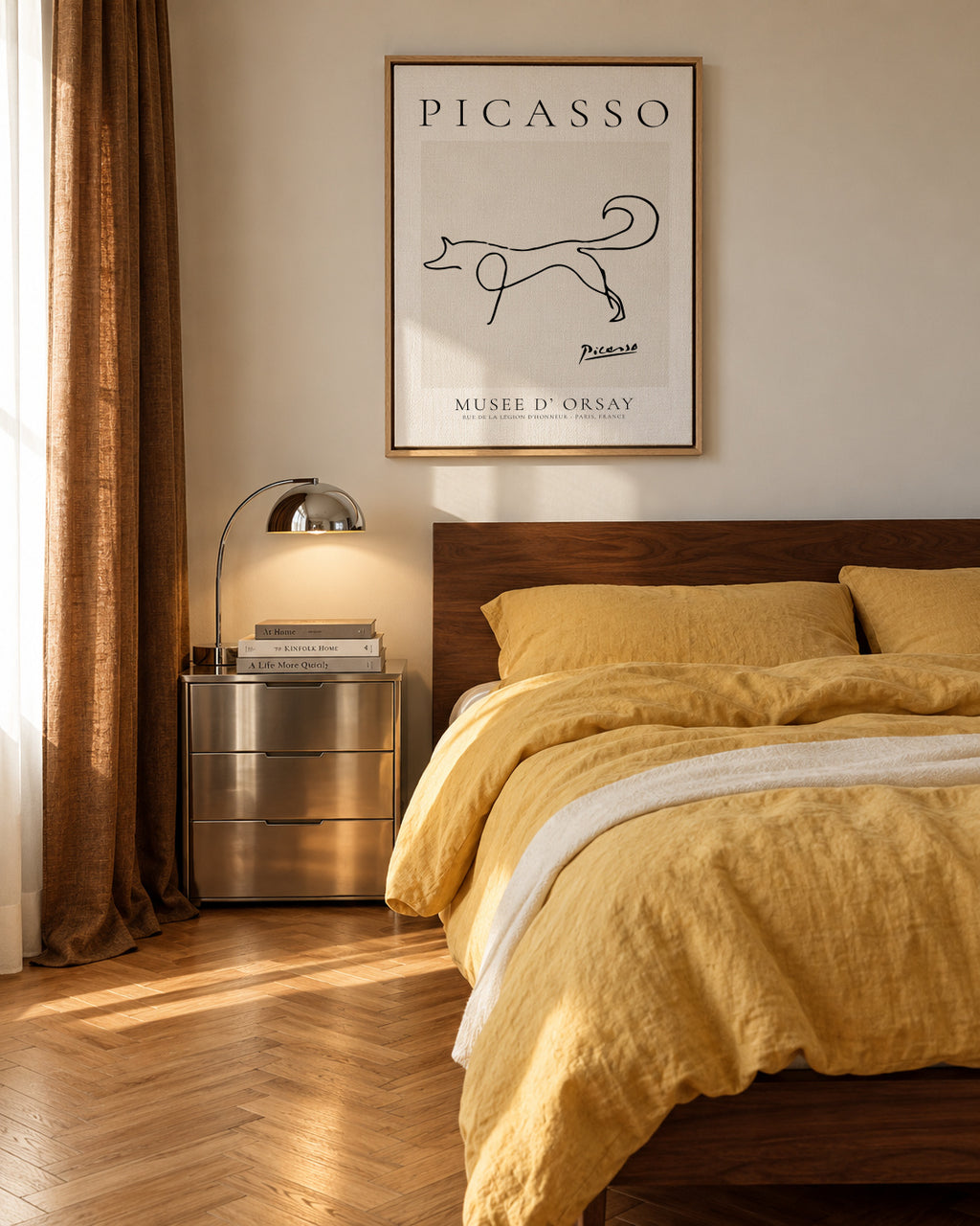 Pablo Picasso Animals Drawing Fox - Framed canvas in an interior