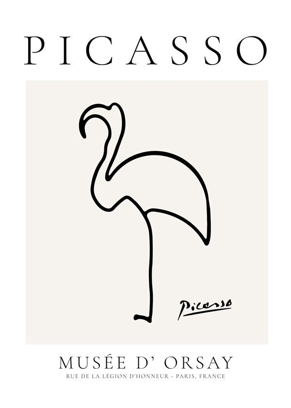 Artwork Flamingo lijntekening