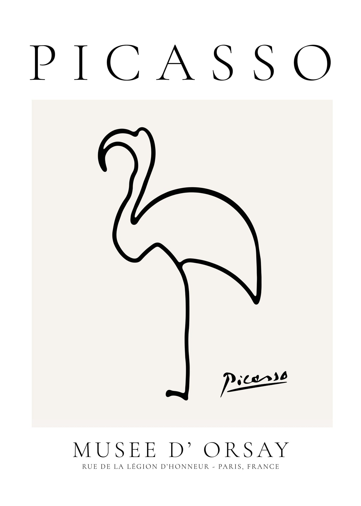 Pablo Picasso Animals Drawing Flamingo - Unframed art print