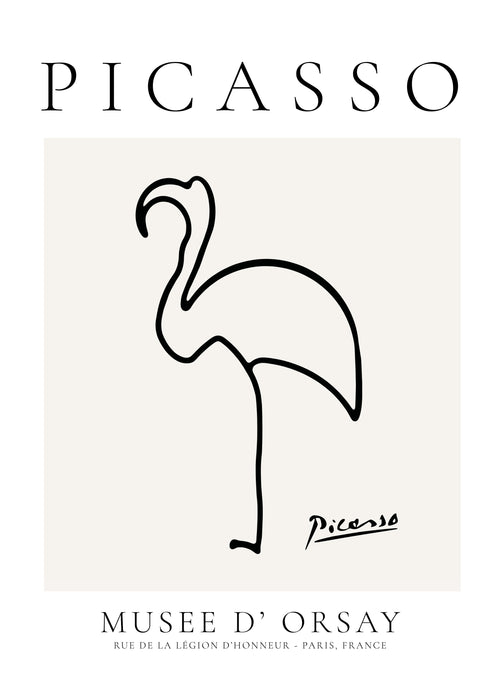 Pablo Picasso Animals Drawing Flamingo - Unframed art print