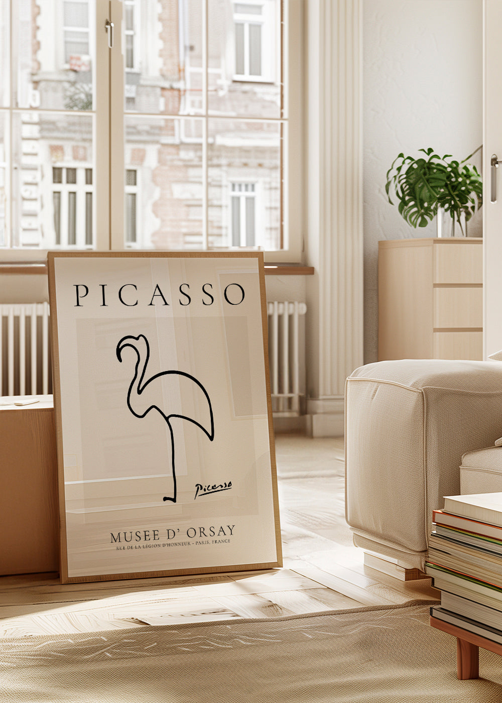 Artwork Flamingo lijntekening