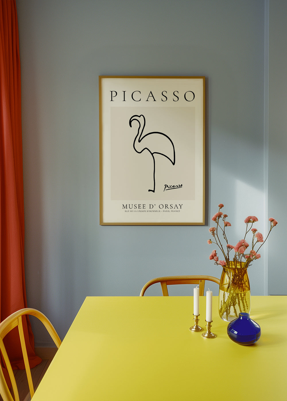 Artwork Flamingo lijntekening