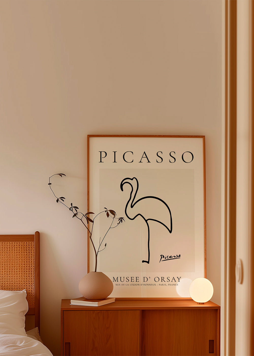 Artwork Flamingo lijntekening