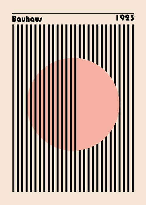 Geometrisch poster roze cirkel Bauhaus
