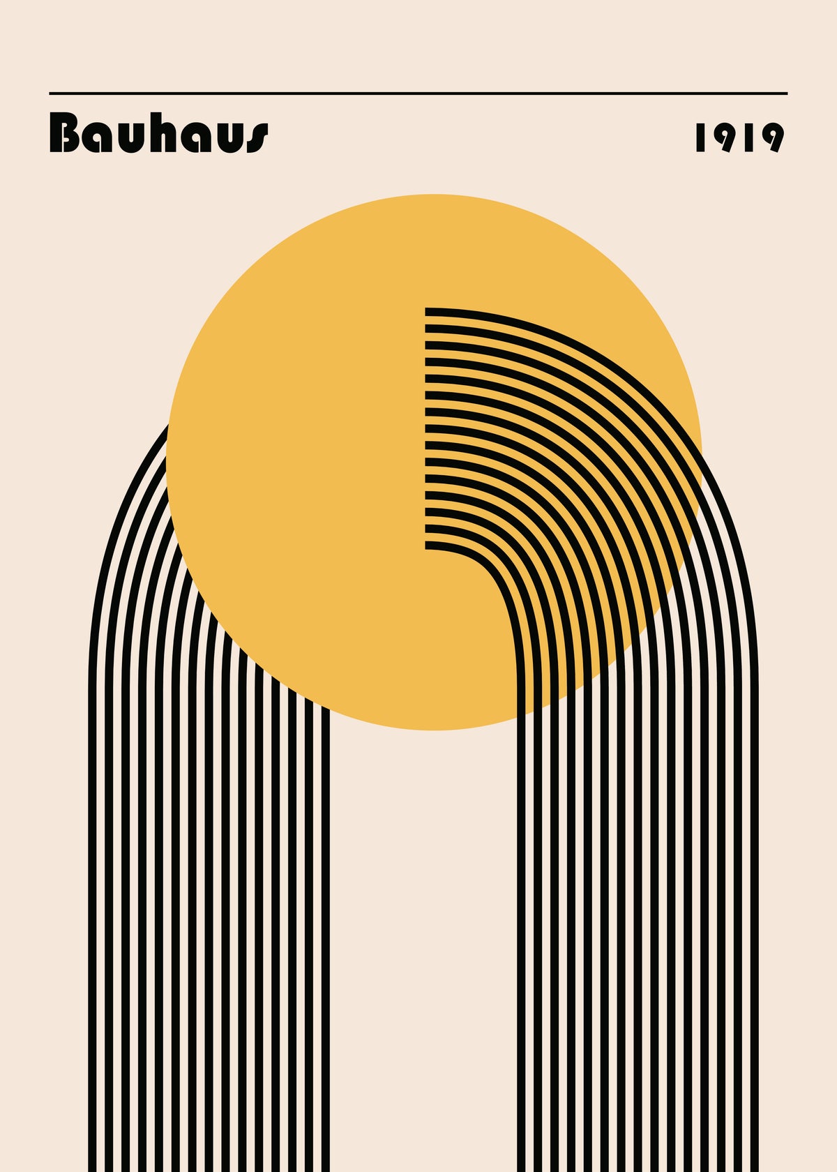 Bauhaus Venus yellow circle - Unframed art print