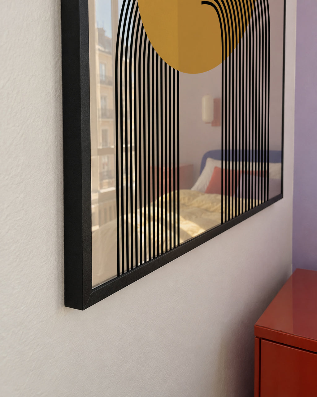 Bauhaus Venus yellow circle - Framed poster detail