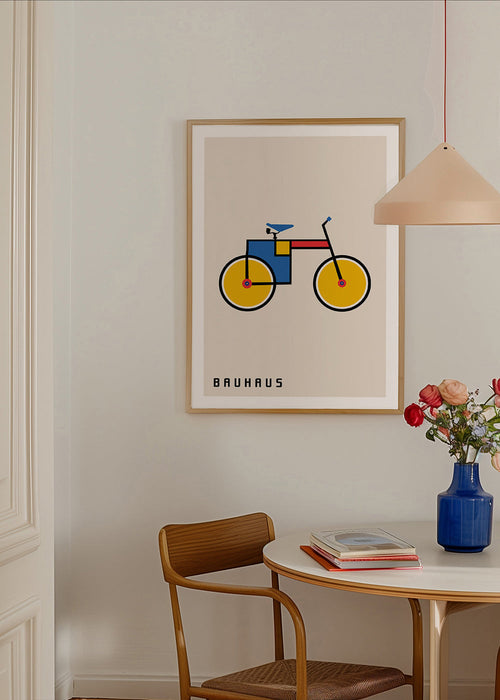 Geometrische poster Bauhaus fiets