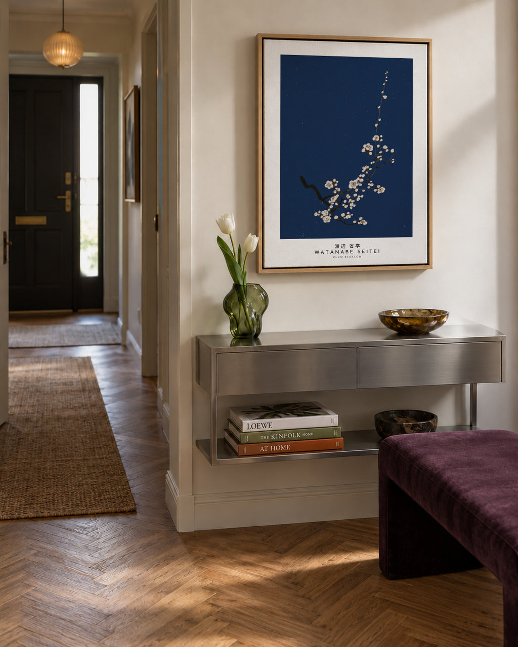 Watanabe Seitei Plum Blossom - Framed canvas in an interior