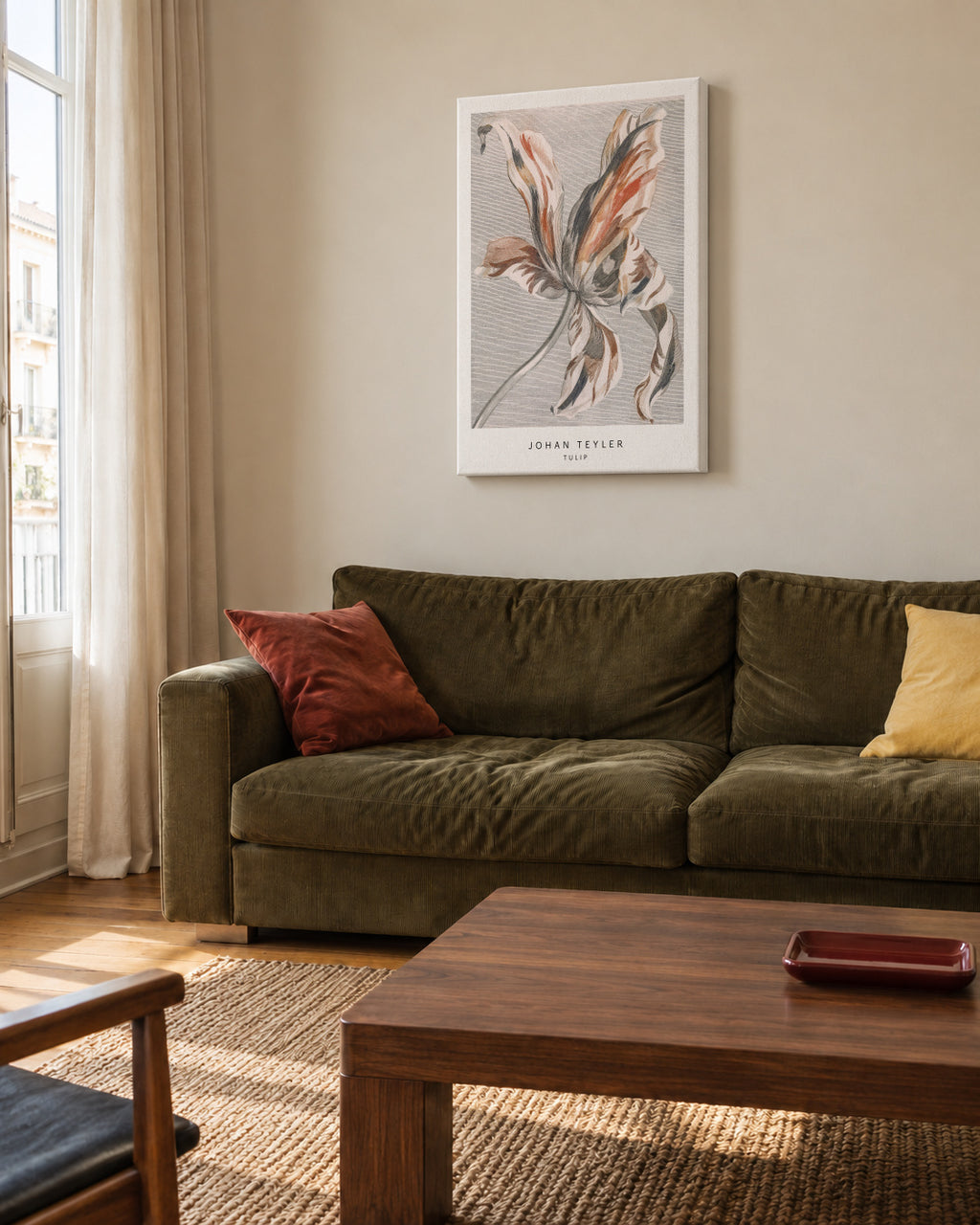 Johan Teyler Tulip - Unframed canvas in an interior